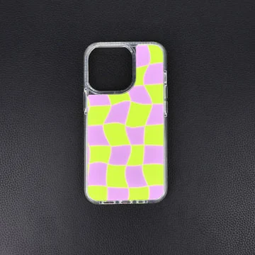 IML Printed Irregular Plaid Pattern iPhone 14 Pro Max Cases