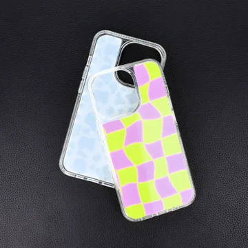 IML Printed Irregular Plaid Pattern iPhone 14 Pro Cases