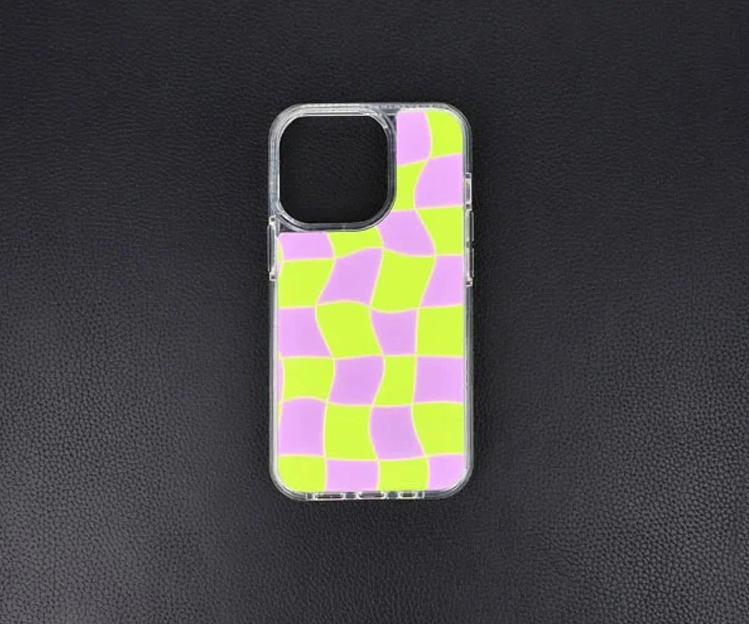 IML Printed Irregular Plaid Pattern iPhone 14 Pro Max Cases