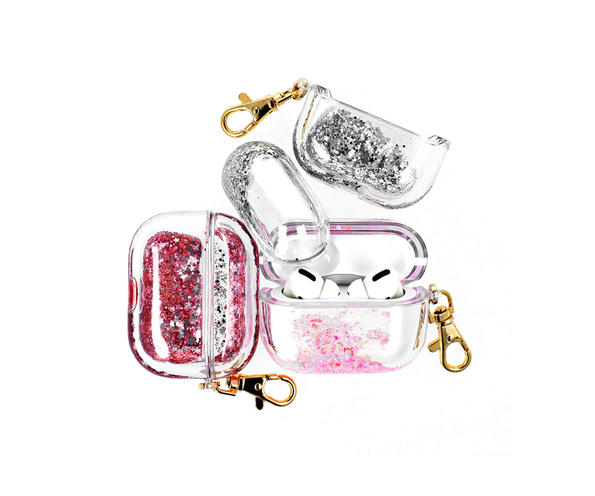 clear colorful glitter quicksand airpods pro 2th case