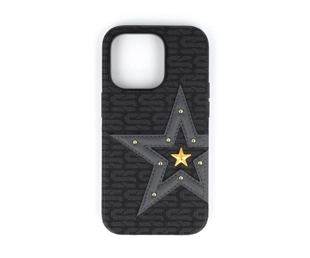 Gray Pentagram Riveted PU Leather Phone Case