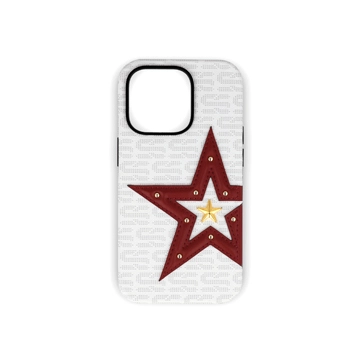 Red Pentagram Riveted PU Leather Phone Case