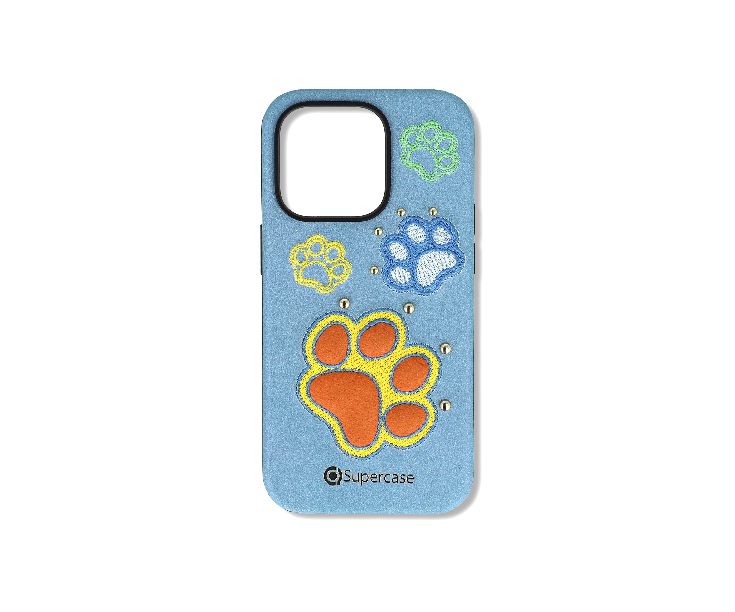 Blue Pawfect Bulge Leather Phone Case