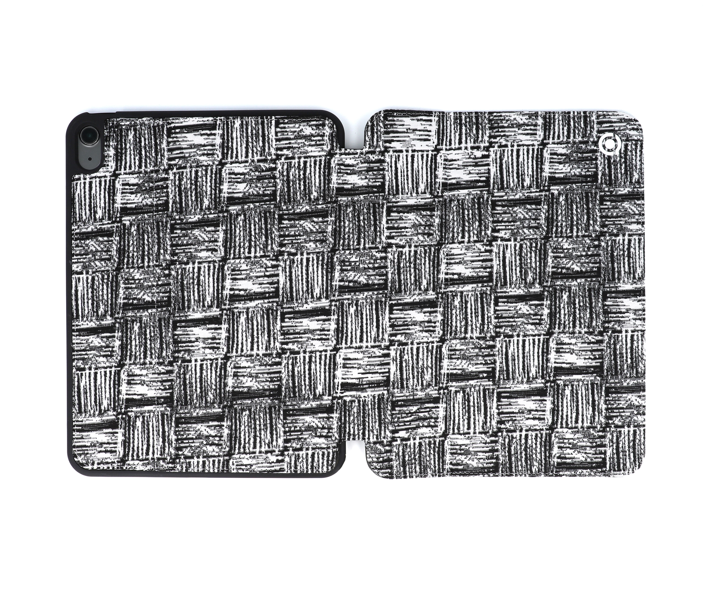 Black and White Pattern Fabric Tablet Folio