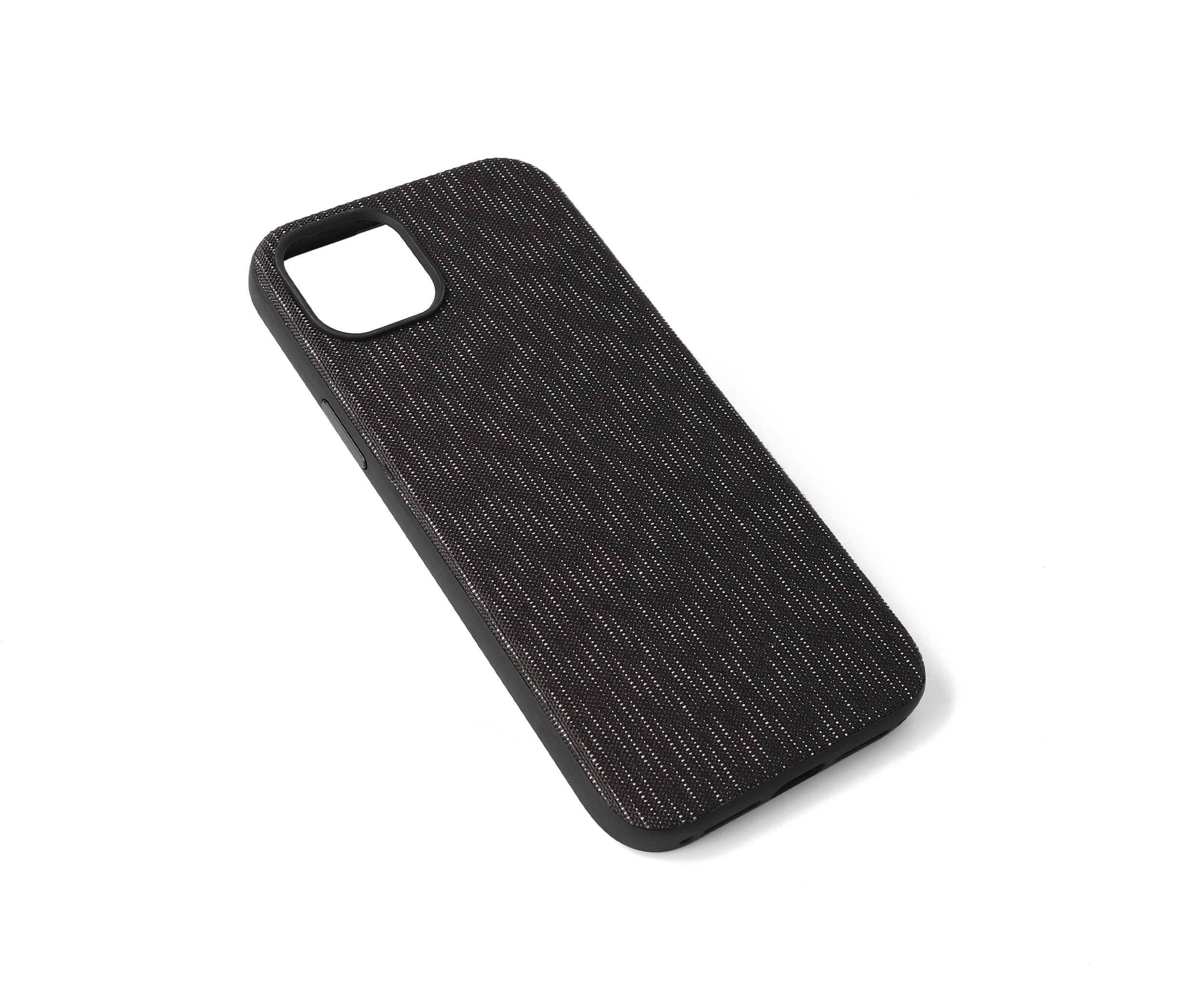 fabric iphone 15 plus case black white