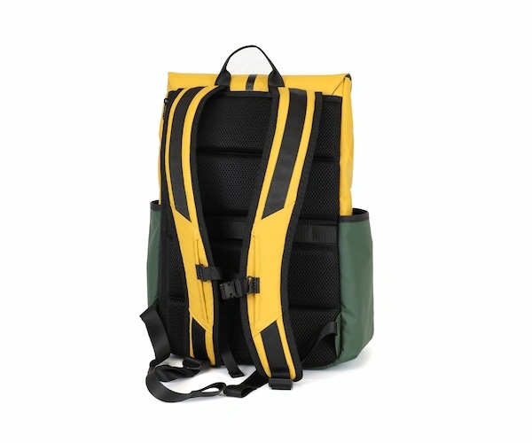 green and yellow backpack