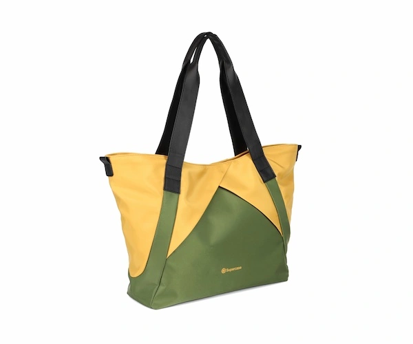green and yellow tote