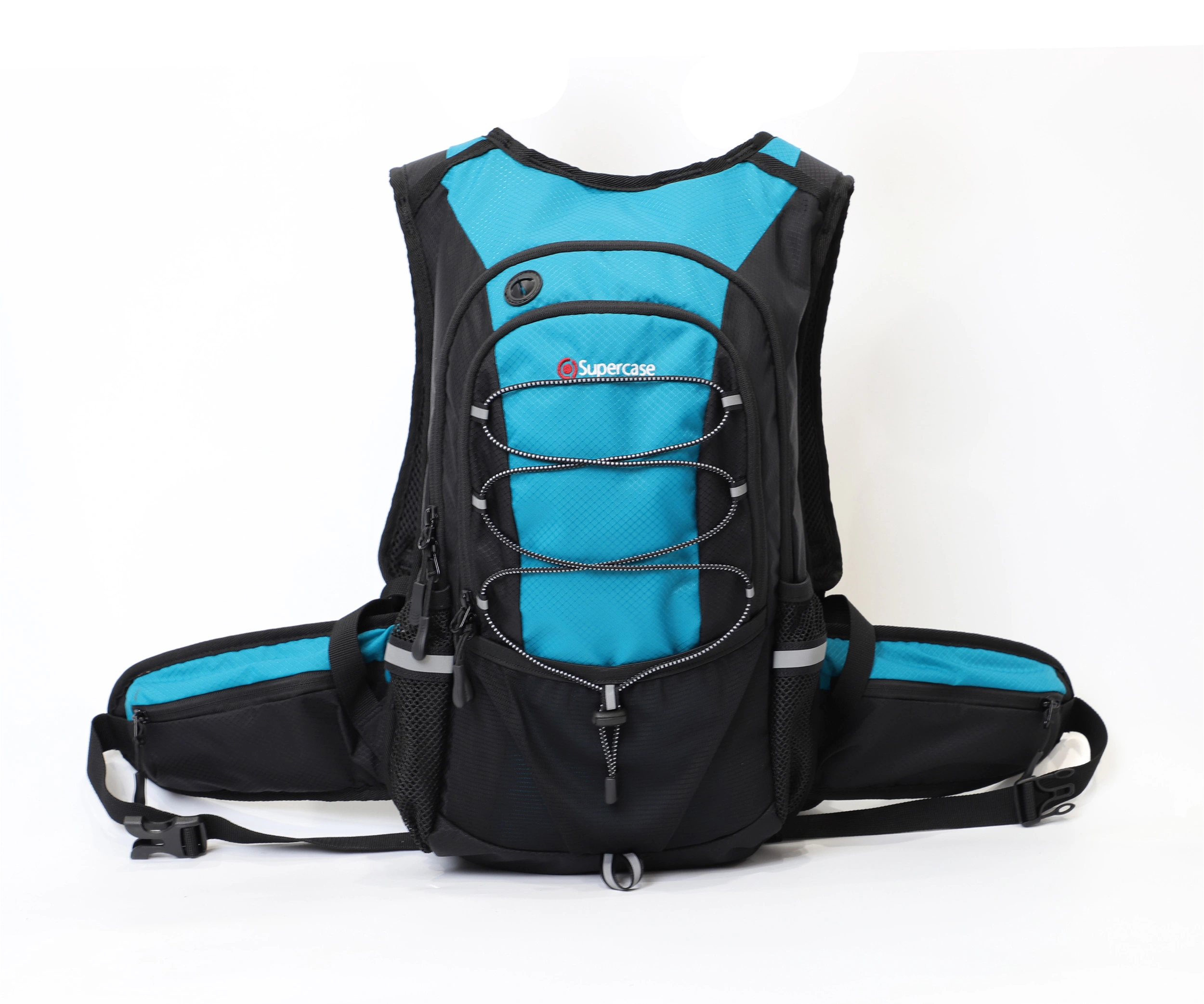 blue backpack for riding